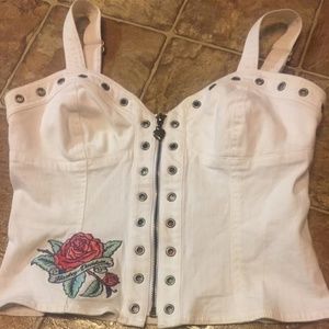 Harley Davidson white corset / cami / tank